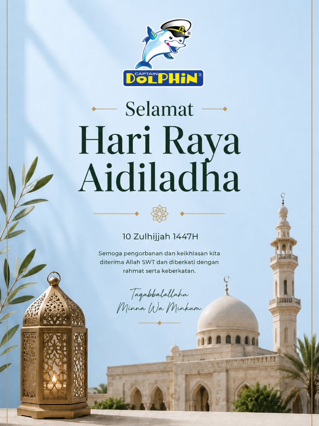 Captain Dolphin mengucapkan salam Aidiladha buat yang meraikan ✨